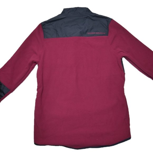 Under Armour Coldgear Infrared Fleece I/2 Zip Pullover Jacket Mens Size S Maroon - Picture 7 of 13